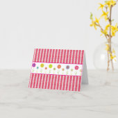 かわいいピンクデザイナーメッセージカード カード (黄色い花)