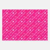 かわいいピンクトリックOトリートメントハッピーハローウィンギフト ラッピングペーパーシート (正面3)