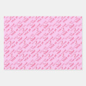 かわいいピンクトリックOトリートメントハッピーハローウィンギフト ラッピングペーパーシート (正面)