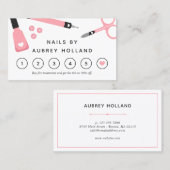 かわいいピンクネイルアーティストツールロイヤリティカード 名刺 (正面/裏面)