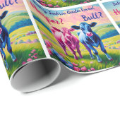 かわいいピンクハイファーとブルーブルカーフ ラッピングペーパー (ロールコーナー)