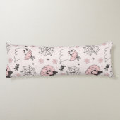 かわいいピンクハロウィンパターンと幽霊、カボチャ ボディピロー (裏面)