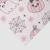 かわいいピンクハロウィンパターンと幽霊、カボチャ 薄葉紙 (詳細)