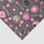 かわいいピンクハートとフラワードッグ母フォトコラージュ 薄葉紙 (詳細)