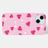 かわいいピンクハートの棒付きキャンディのシームレスパターン Case-Mate iPhoneケース (裏面 (横))