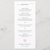 かわいいピンクハートの結婚式 メニュー (正面)