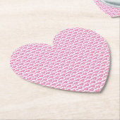 かわいいピンクハートデザインカッコいいハート形 ペーパーコースター (アングル)