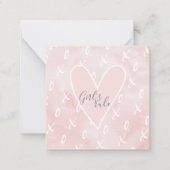 かわいいピンクハートバレンタインデー ノートカード (正面)