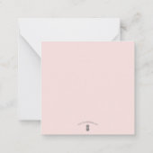 かわいいピンクハートバレンタインデー ノートカード (裏面)