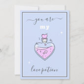 かわいいピンクハートラブポションバレンタインデーガーリー シーズンカード (正面)