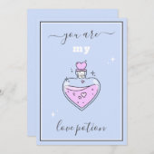 かわいいピンクハートラブポションバレンタインデーガーリー シーズンカード (正面/裏面)