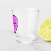 かわいいピンクハート名前をカスタムする&日付ショットグラス ショットグラス (右)