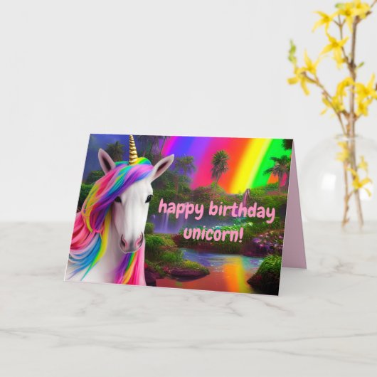 かわいいピンクハート孫娘誕生日カード カード (黄色い花)