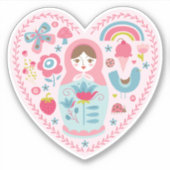 かわいいピンクハート シール (正面)