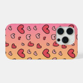 かわいいピンクハートiPhone 15 Proケース iPhoneケース (裏面横)