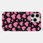 かわいいピンクハートiPhone 15 Pro Maxケース iPhoneケース (裏面横)