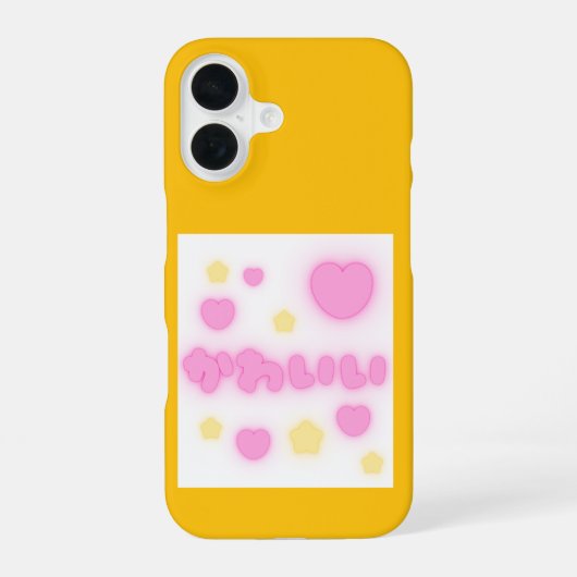 かわいいピンクハートiPhone 16ケース iPhone 16ケース (裏面)