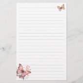 かわいいピンクバタフライワイルドフラワーファミリーレシピカード (裏面)