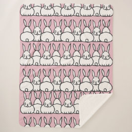 かわいいピンクバニーブランケット – フリース – シェルパ シェルパブランケット