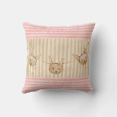 かわいいピンクバニーラビットガール クッション (裏面)