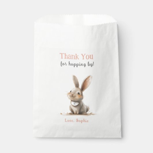 かわいいピンクバニー誕生日サンキューオファービットバッグ フェイバーバッグ (正面)