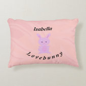 かわいいピンクバニー アクセントクッション (正面)
