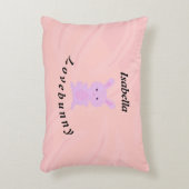 かわいいピンクバニー アクセントクッション (正面(垂直))