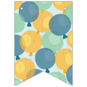 かわいいピンクバルーンハッピーバースデーバナー バンティングフラッグ (第1の旗)