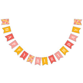 かわいいピンクバルーンハッピーバースデーバナー バンティングフラッグ