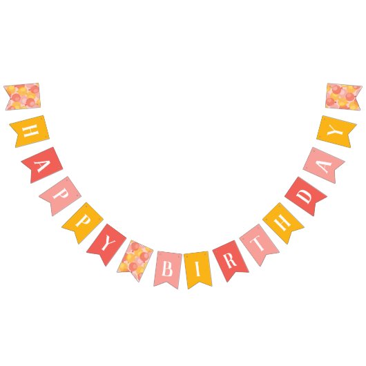 かわいいピンクバルーンハッピーバースデーバナー バンティングフラッグ (全)