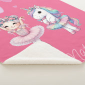 かわいいピンクバレリナユニコーンシェルパブランケット シェルパブランケット (3/4)