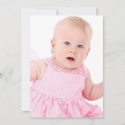 かわいいピンクバレリーナ誕生日追加フォト招待状 招待状 (裏面)