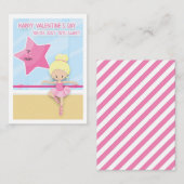 かわいいピンクバレリーナ/バレエのバレンタインデー教室 ノートカード (正面/裏面)