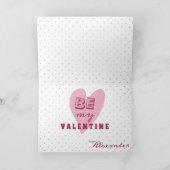 かわいいピンクバレンタインデー シーズンカード (内部)