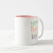 かわいいピンクバレンタインデー ツートーンマグカップ (正面右)