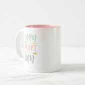 かわいいピンクバレンタインデー ツートーンマグカップ (正面左)