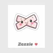 かわいいピンクバンドエイドデカールの傷やひび シール (シート)