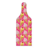 かわいいピンクパターンとストロベリーアイスクリーム カッティングボード (正面)