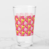 かわいいピンクパターンとストロベリーアイスクリーム タンブラーグラス (裏面)