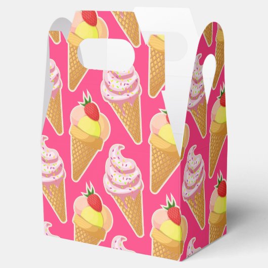 かわいいピンクパターンとストロベリーアイスクリーム フェイバーボックス (オープン)