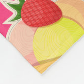 かわいいピンクパターンとストロベリーアイスクリーム フリースブランケット (角)