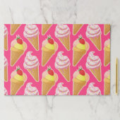 かわいいピンクパターンとストロベリーアイスクリーム ペーパーパッド (インサイチュ)