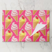 かわいいピンクパターンとストロベリーアイスクリーム ペーパーパッド (折り畳み)
