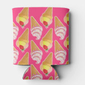 かわいいピンクパターンとストロベリーアイスクリーム 缶クーラー (裏面)