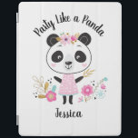 かわいいピンクパンダガーリーパーソナライズされた iPadスマートカバー<br><div class="desc">かわいいパパーソナライズされたンダをテーマにした新学期のipadケース。花の付いた愛らしいパンダを愛していない女の子は？この可愛いipadカバーはあなたの女の子のおもしろい新学期の供給に完璧な追加である。背面のプランナーは金ゴールドと白い水玉模様パターンを持っていた。Blackberry Boulevardによって設計。</div>