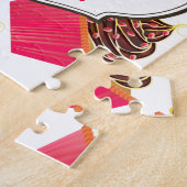 かわいいピンクパーソナライズされたのカップケーキ ジグソーパズル (側面)