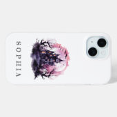 かわいいピンクパーソナライズされたのハロウィーンの電話ケース Case-Mate iPhoneケース (裏面 (横))