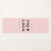 かわいいピンクパーソナライズされたのビジネスロゴ ヨガマット (裏面(横))