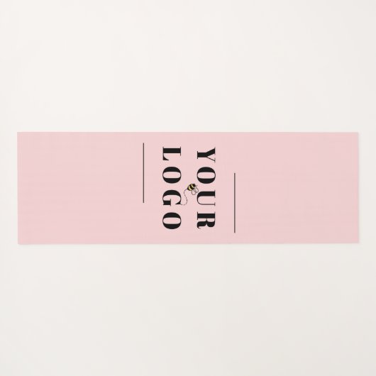 かわいいピンクパーソナライズされたのビジネスロゴ ヨガマット (裏面(横))