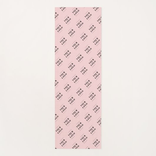 かわいいピンクパーソナライズされたのビジネスロゴ ヨガマット (正面)